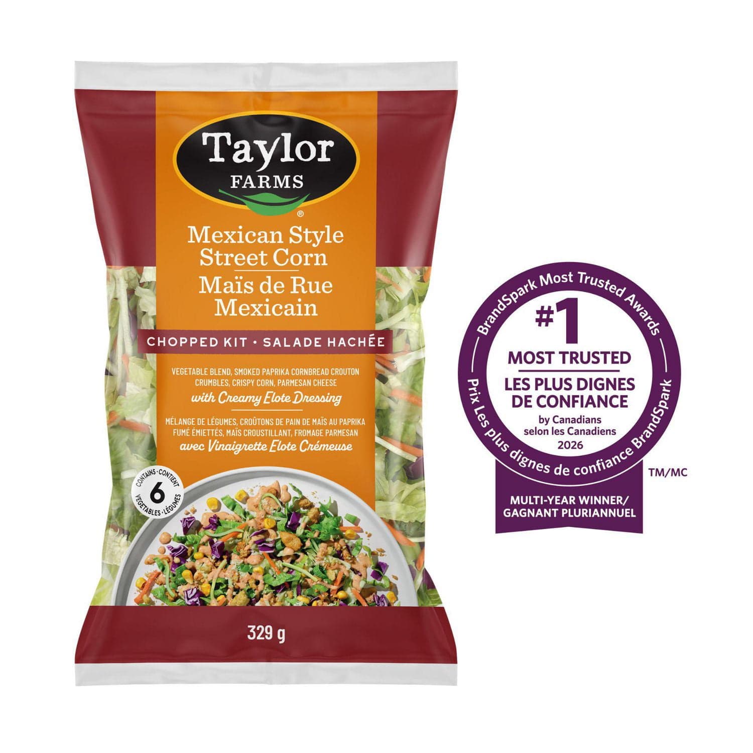 Taylor Farms Mexican Street Corn Chopped Salad Kit, 329 g