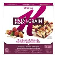 Kellogg's Special K Nourish Barres tendres aux canneberges et aux amandes 165 g