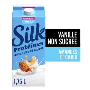 Silk Boisson protéine vanille amandes et cajou non sucrée 1.75 L